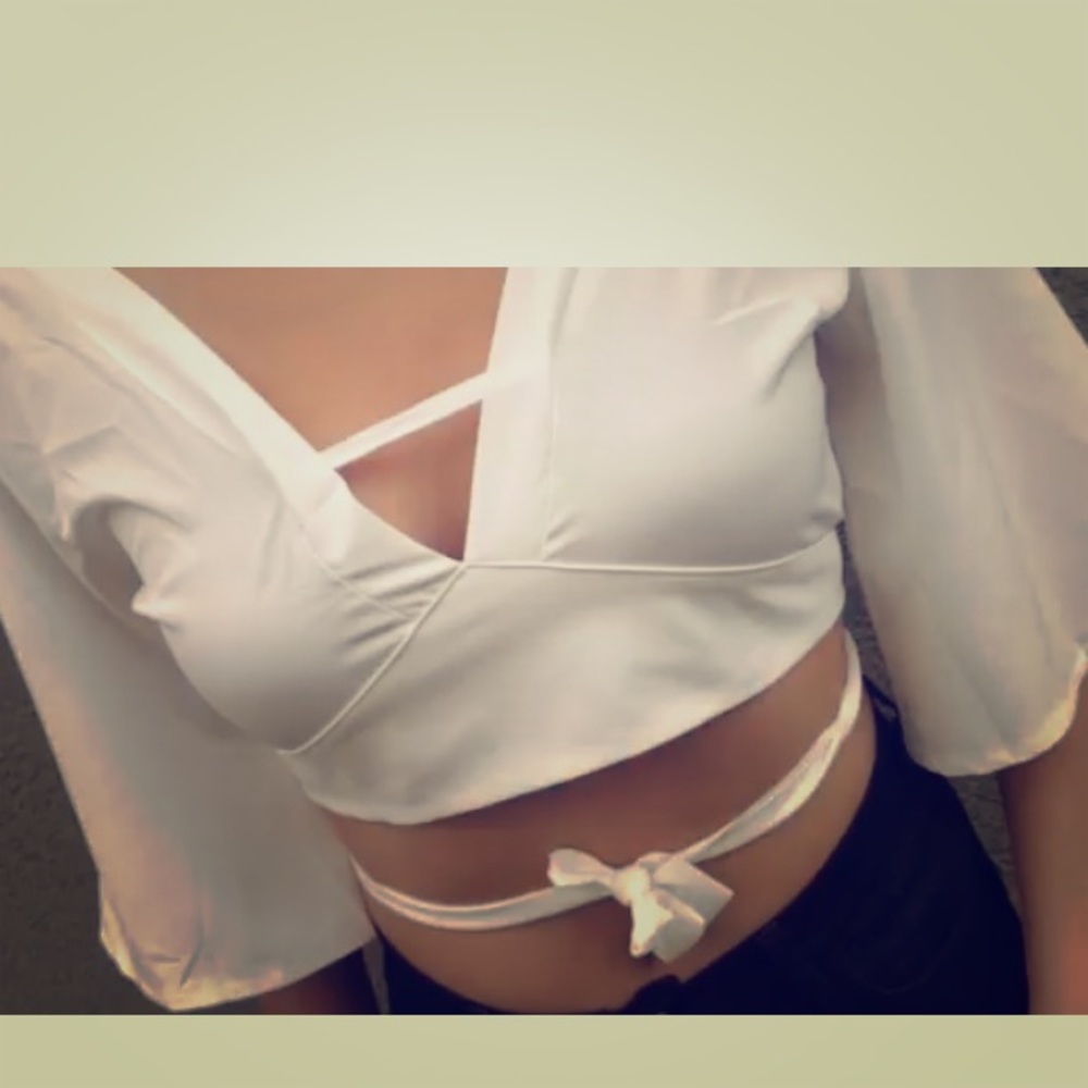 white crop top